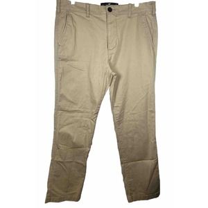 Hollister Slim Straight Chino Mens Actual 34x30 Beige Epic Flex Stretch Khaki
